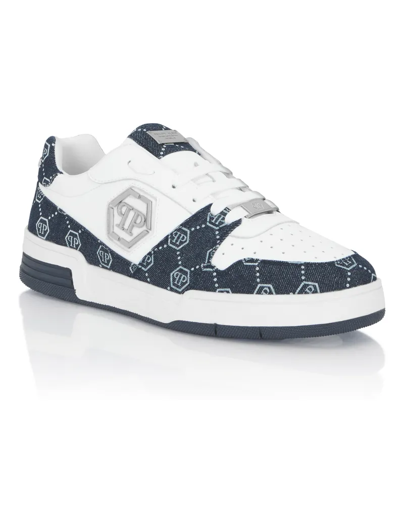 Philipp Plein Low-Top-Sneaker Monogram Weiß