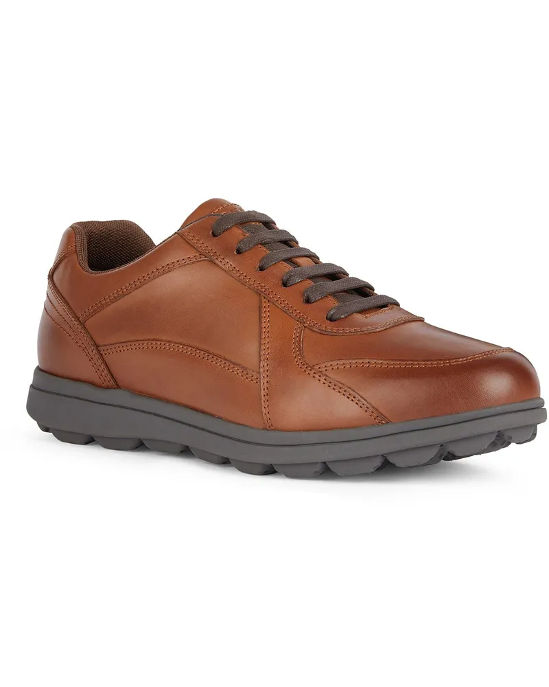 Geox U SPHERICA EC12 Leder Bovine Vollnarben Herren Cognac Sneaker Braun
