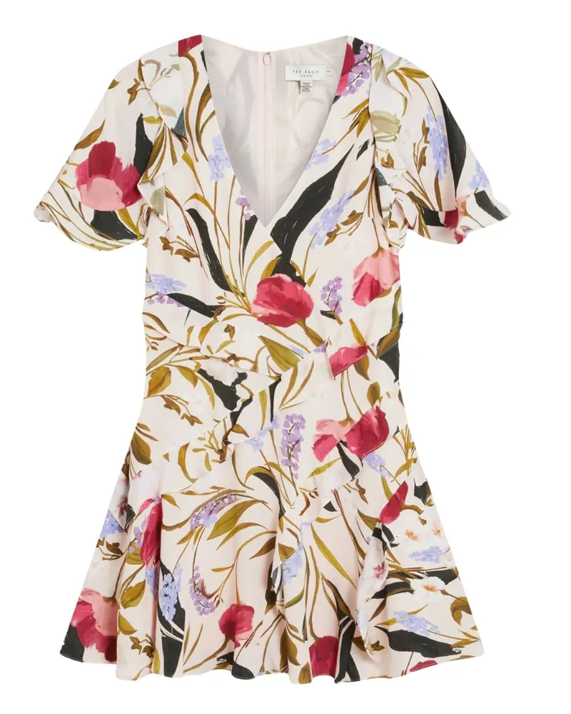Ted Baker Issiia Minikleid Mit Rüschendetails, Hellrosa Weiß