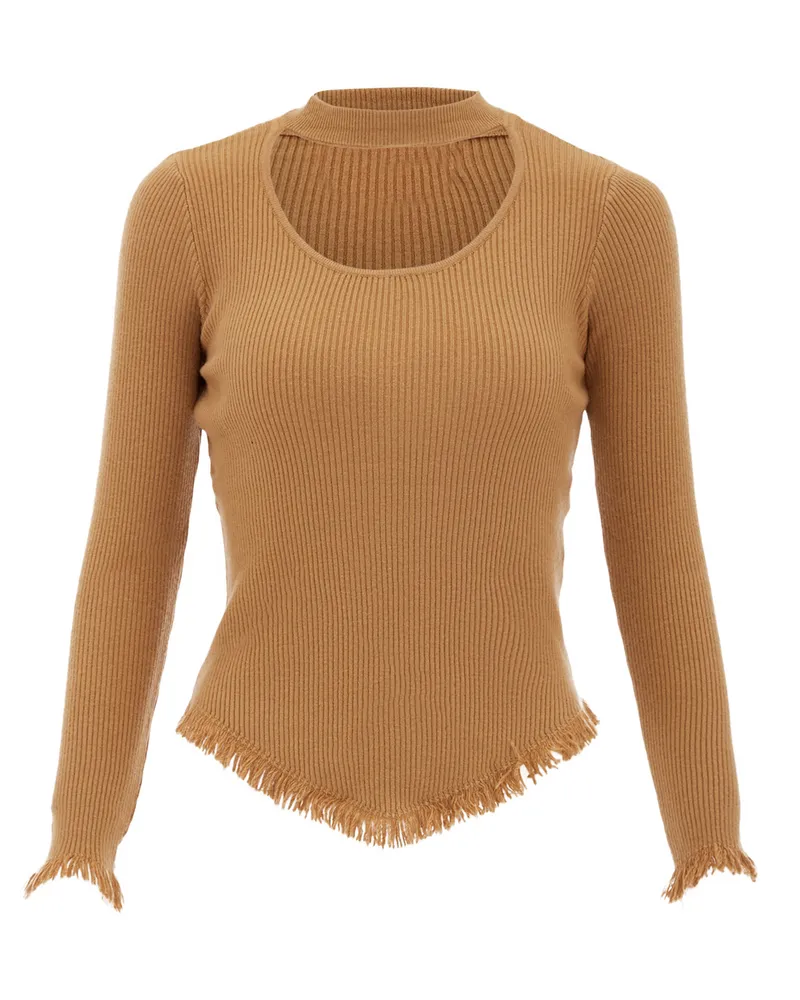 My Mo Pullover Frauen dunkelbeige Beige