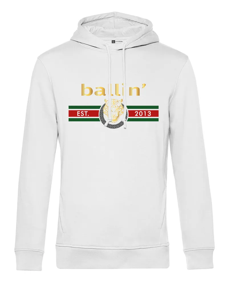 Ballin Tiger Lines Hoodie von  Est. 2013 in der farbe Weiss und in größe XXL Weiß