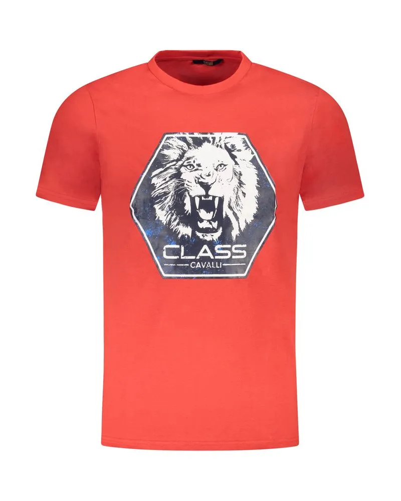 Roberto Cavalli Löwenkopf Grafik T-Shirt Orange