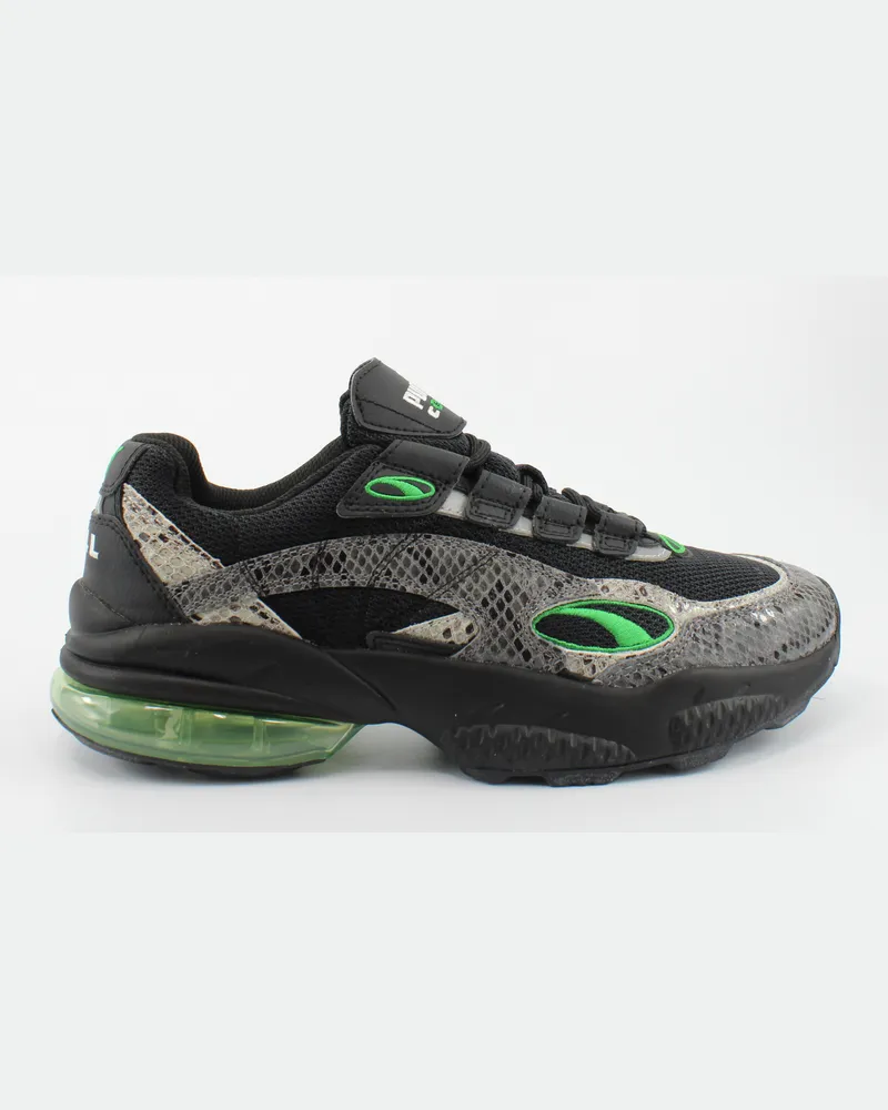 Puma Cell Gift Animal Kingdom Black Textile Herren Schnürtrainer 371786 02 Schwarz