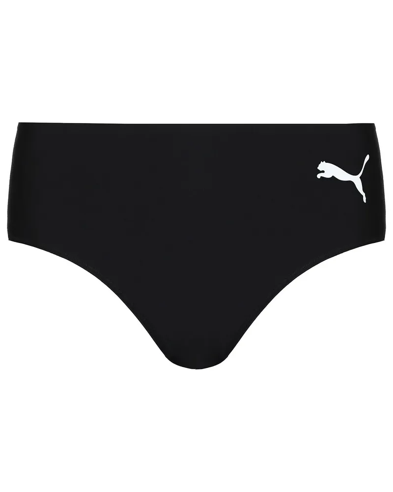Puma Logo Womens Black/White Brief Bikini Schwarz