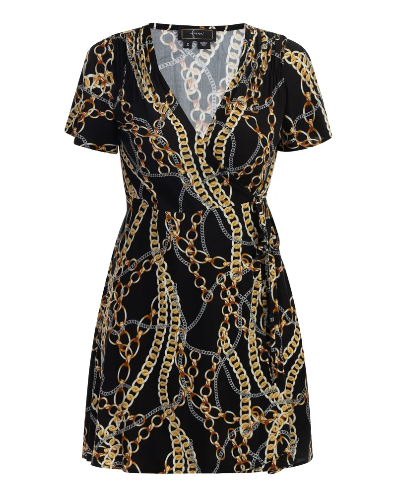 FAINA Minikleid mit Allover-Print Damen schwarz Schwarz