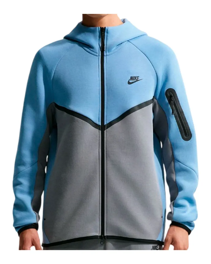 Nike M NK TCH FLC FZ WR Hoodie - Blau Blau