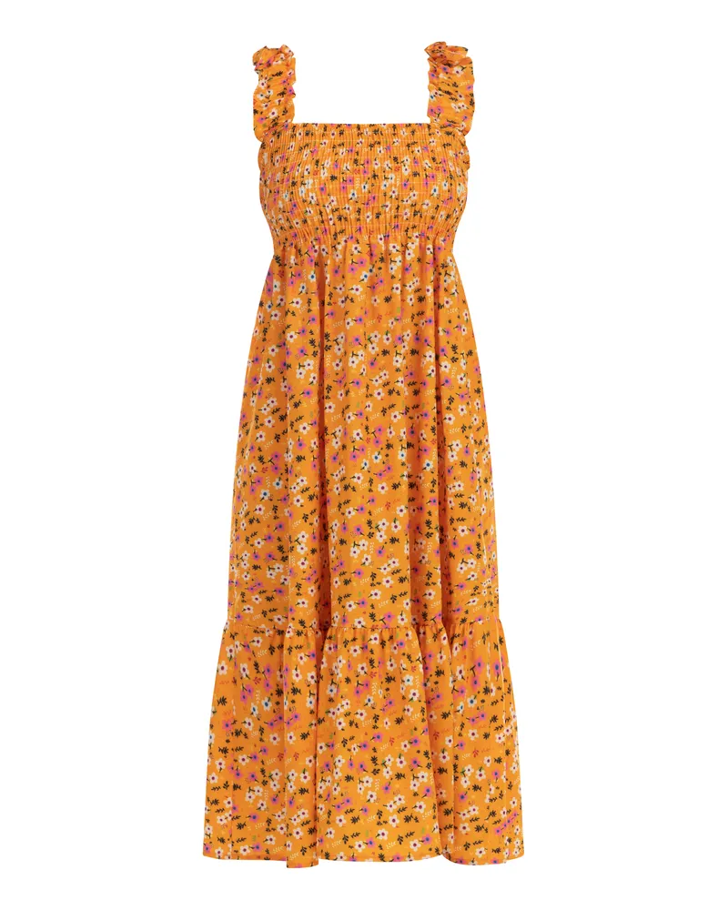 My Mo Midikleid Damen Orange Mehrfarbig Mehrfarbig