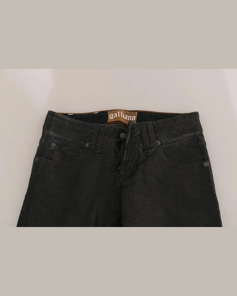 John Galliano Schwarz Gewaschene Niedrigbund Regular Leg Jeans Schwarz