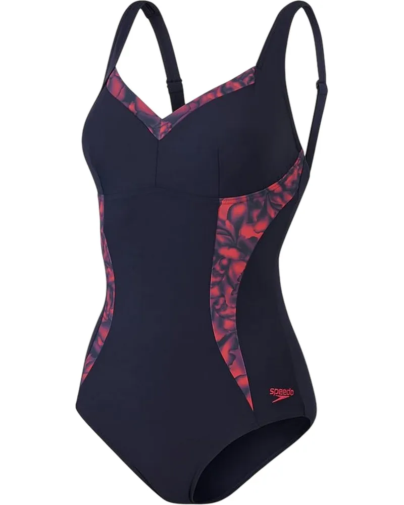Speedo Badeanzug für Damen (Marine/Rot Marineblau