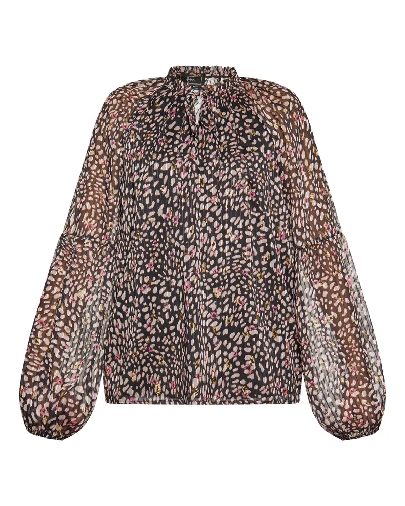 FAINA Blusenshirt Damen Schwarz Mehrfarbig Mehrfarbig
