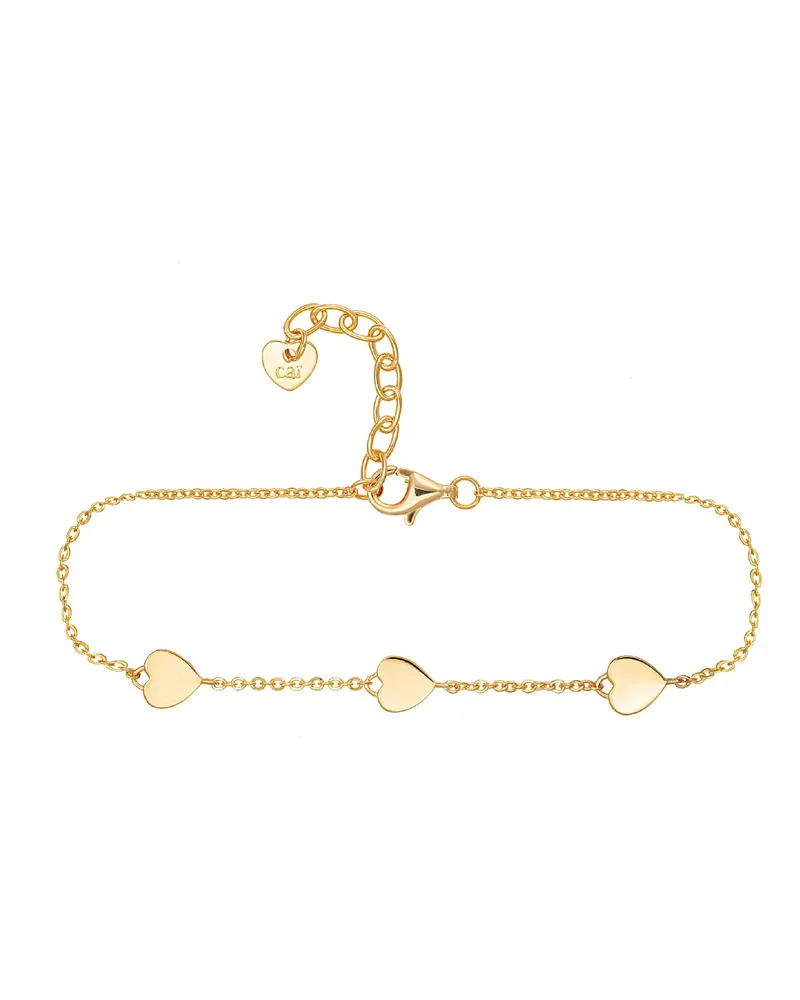 cai Armband 925 Sterling Silber vergoldet Herzen Gold