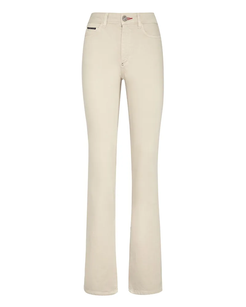 Philipp Plein Jeans Flare Fit Iconic Plein Beige