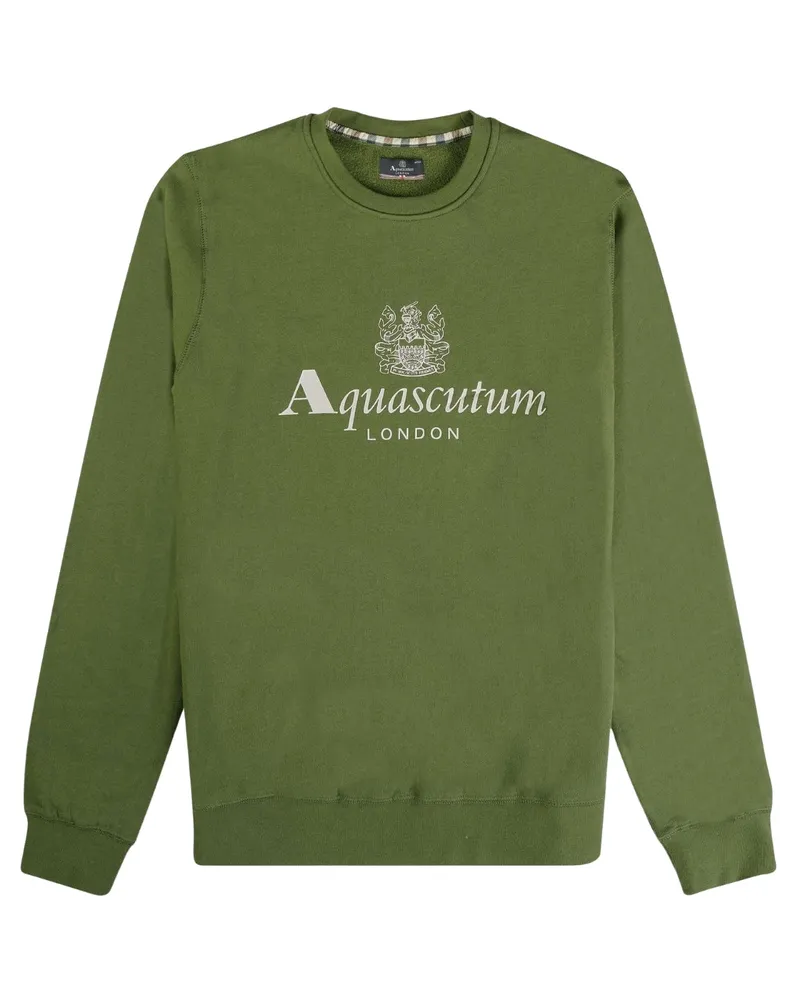Aquascutum Active Big Logo Sweatshirt mit Rundhalsausschnitt - Grün Grün