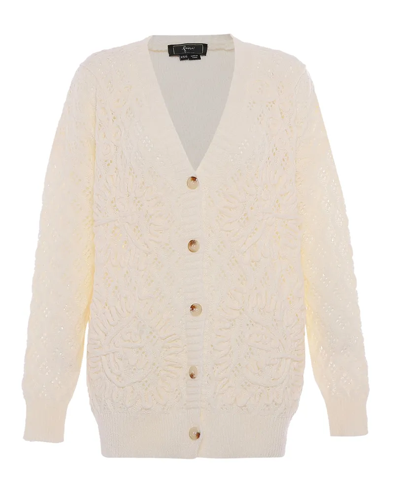 FAINA Pullover Damen Wollweiß Wollweiß