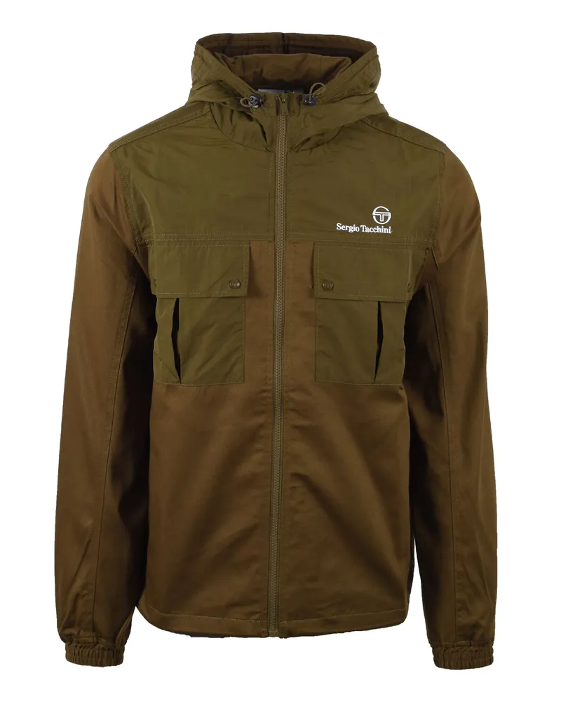 Sergio Tacchini CALISTI HOODED JACKET DARK OLIVE Grün