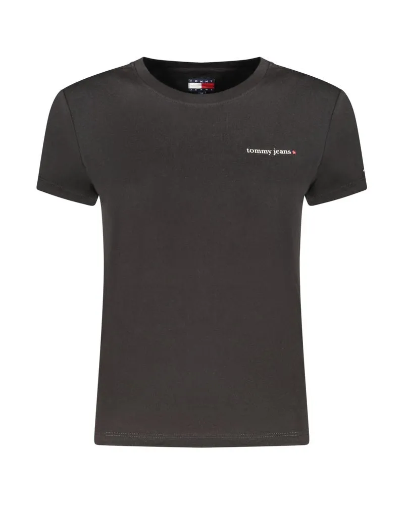 Tommy Hilfiger Schwarzes Baumwoll Damen T-Shirt Schwarz