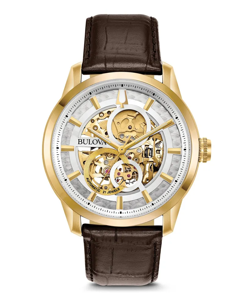 BULOVA Automatik / Wilton Herrenbraun Uhr 97A138 Braun