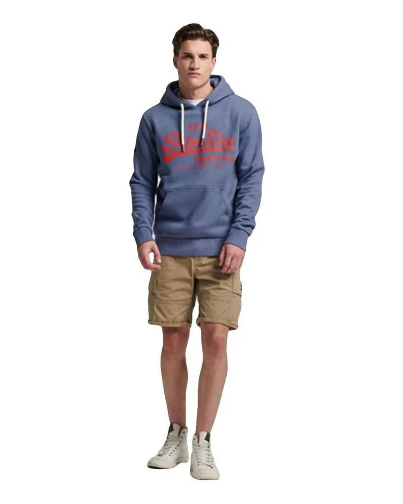 Superdry. Herren-Sweatshirt mit meliertem Vintage-Logo Blau