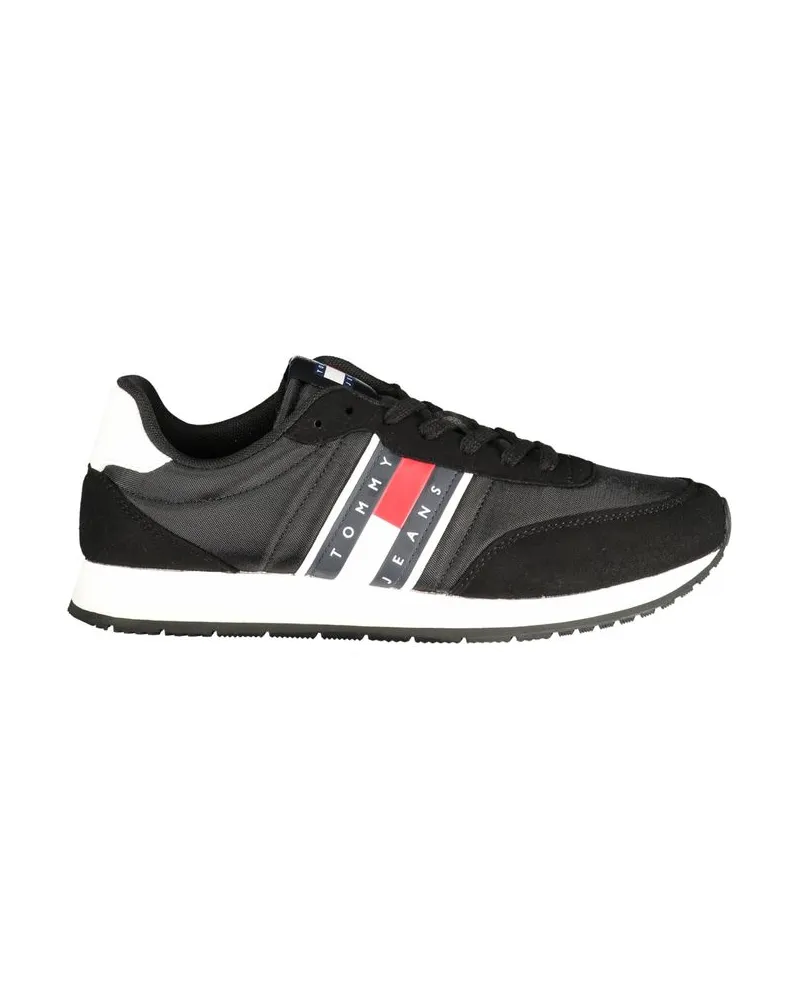 Tommy Hilfiger Schwarze Polyurethan Herren Sneaker Schwarz