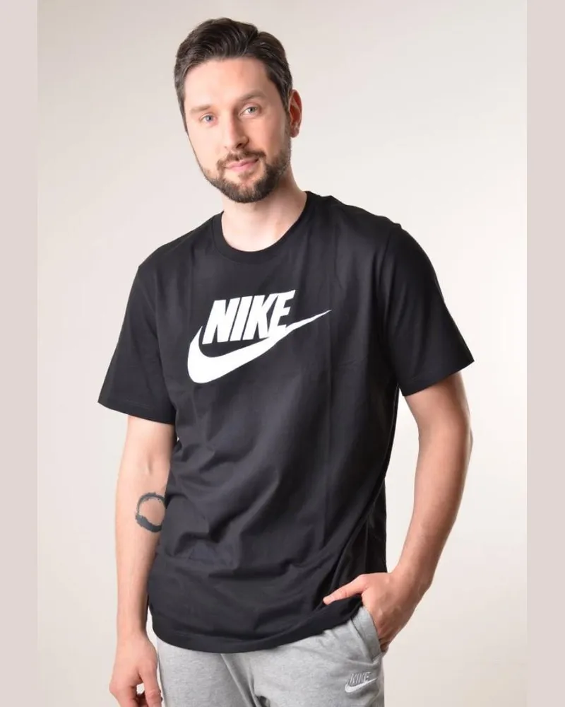Nike Swoosh Futura Herren-T-Shirt in Schwarz Schwarz