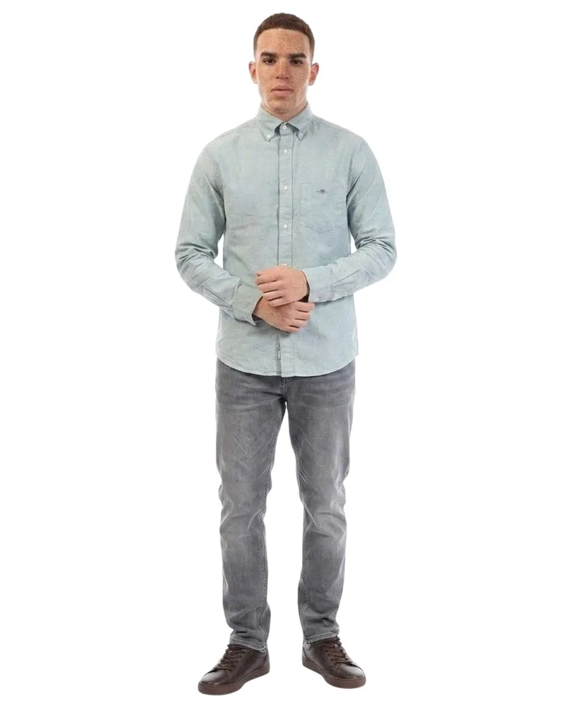 Gant Button-Down-Hemd für Herren, Oxford Baumwolle (Grün Grün