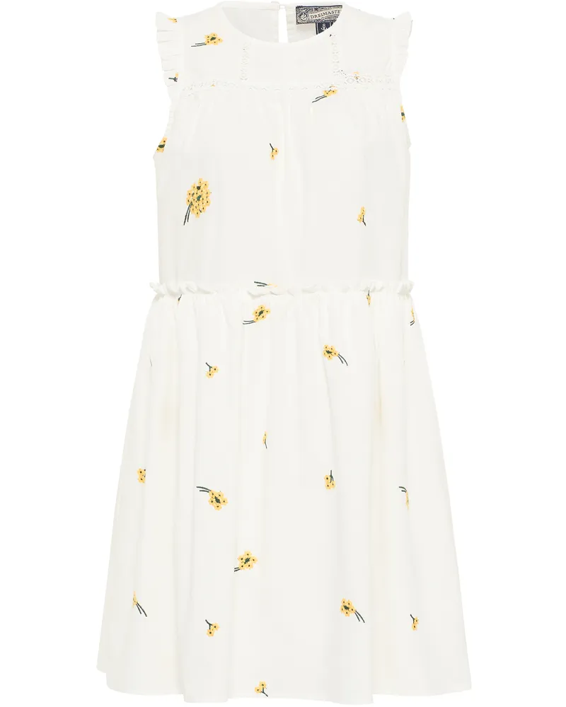 DreiMaster Midikleid Damen Wollweiss Gelb Wollweiß