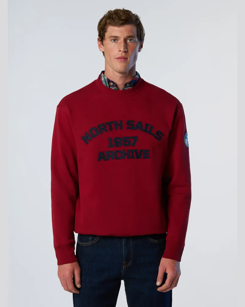 North Sails Sweatshirt Archiv-Style mit Öse Dunkelrot