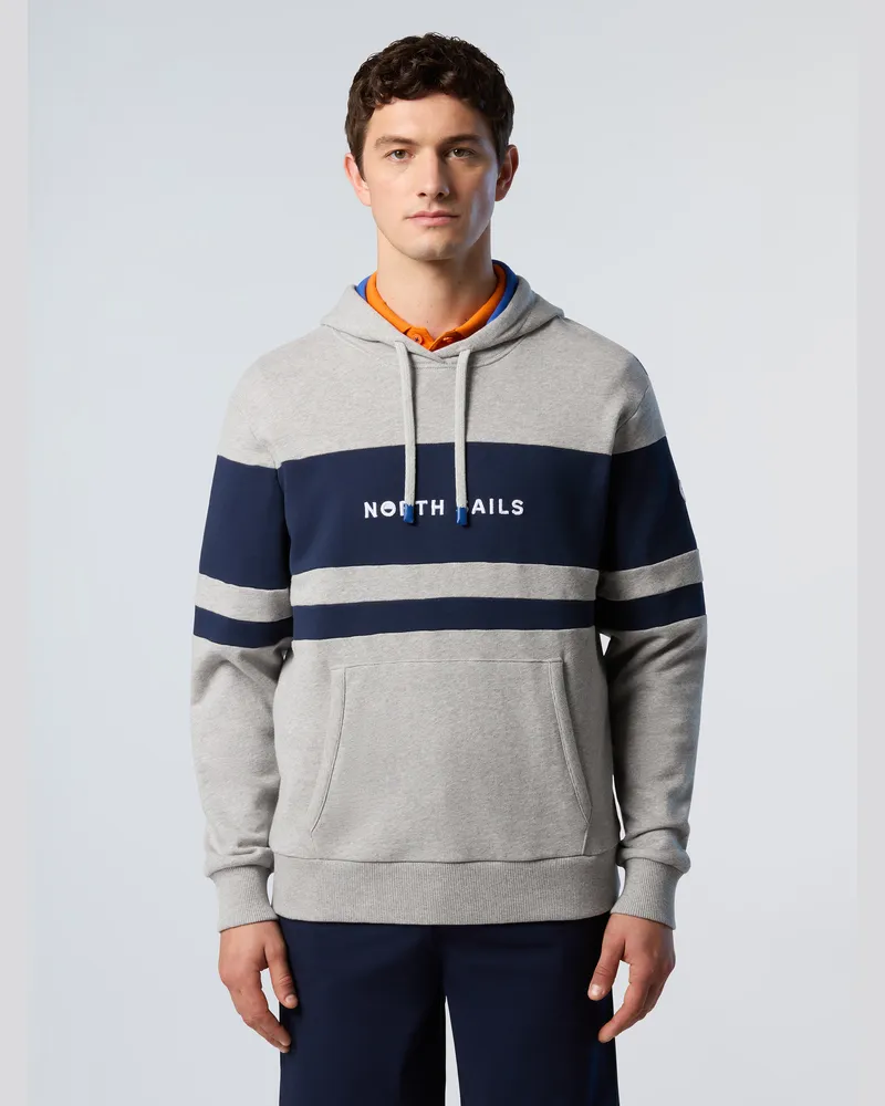 North Sails Kapuzenpullover Streifen vorne Grau