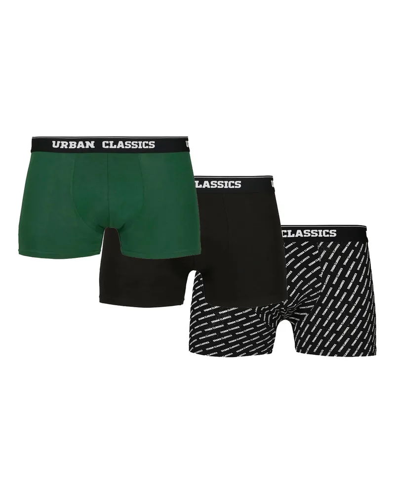 Urban Classics Boxershorts für Herren(3er-Pack) (Dunkelgrün/Schwarz Grün