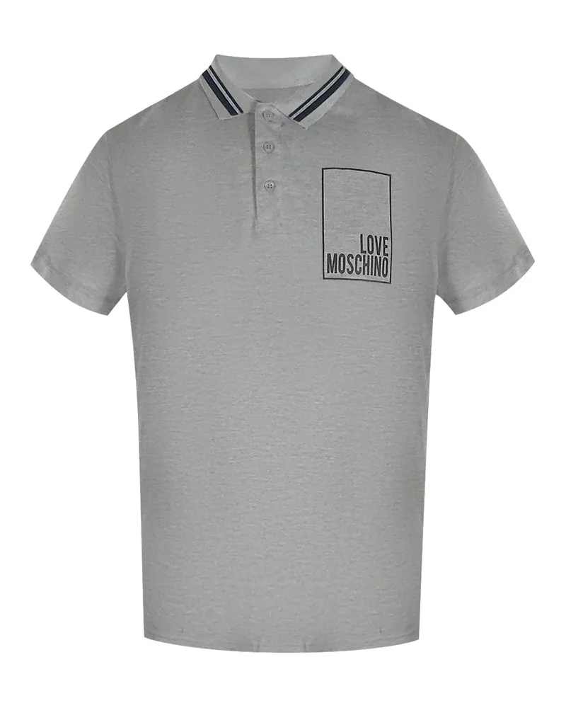 Moschino Box Logo Graues Poloshirt Grau