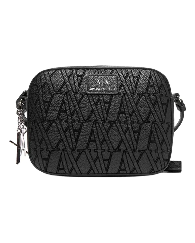 Armani Exchange Damen-Schultertasche mit Monogramm - Schwarz Schwarz