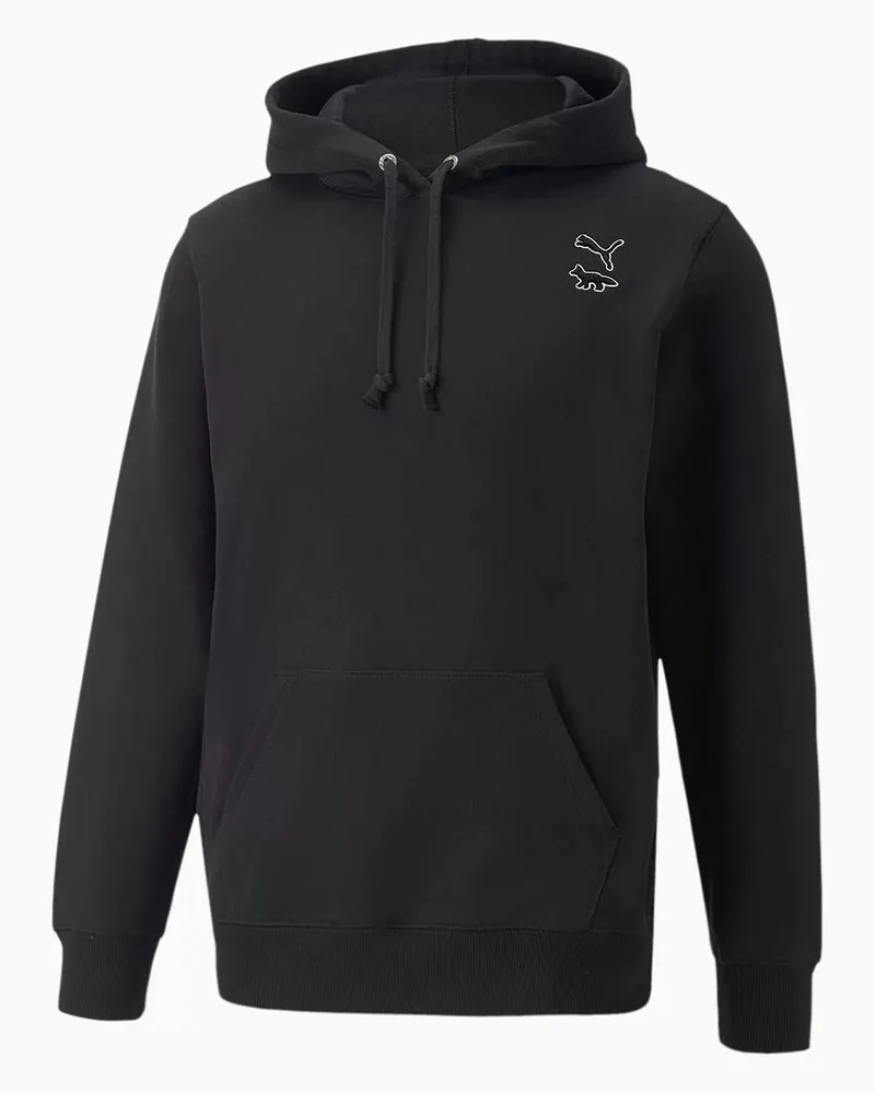 Puma x Maison Kitsune Langhülle Black Pullover Herren Hoodie 532325 01 Schwarz