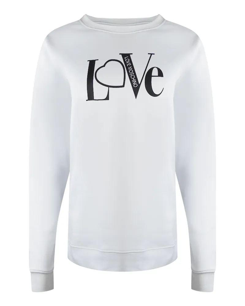 Moschino Bold Love Logo Weißer Pullover Weiß