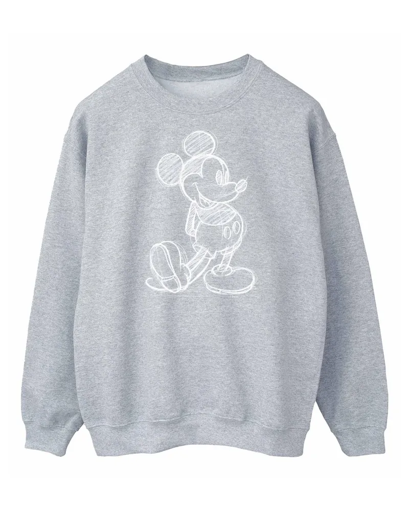 Disney Mickey Mouse Sketch Kick" Sweatshirt für Herren (Grau Hellgrau