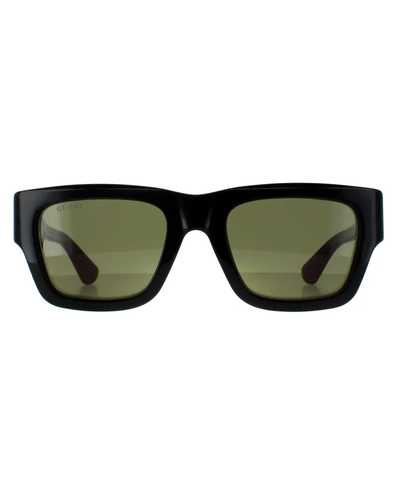 Gucci Square Herren Schwarz mit Grün und Rot Grün GG1668S Schwarz