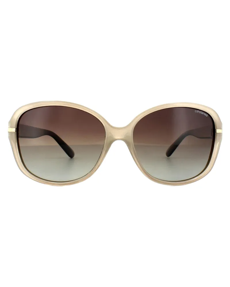 Polaroid Butterfly Womens Beige Havanna Braun Gradient Polarisierte Sonnenbrille Beige