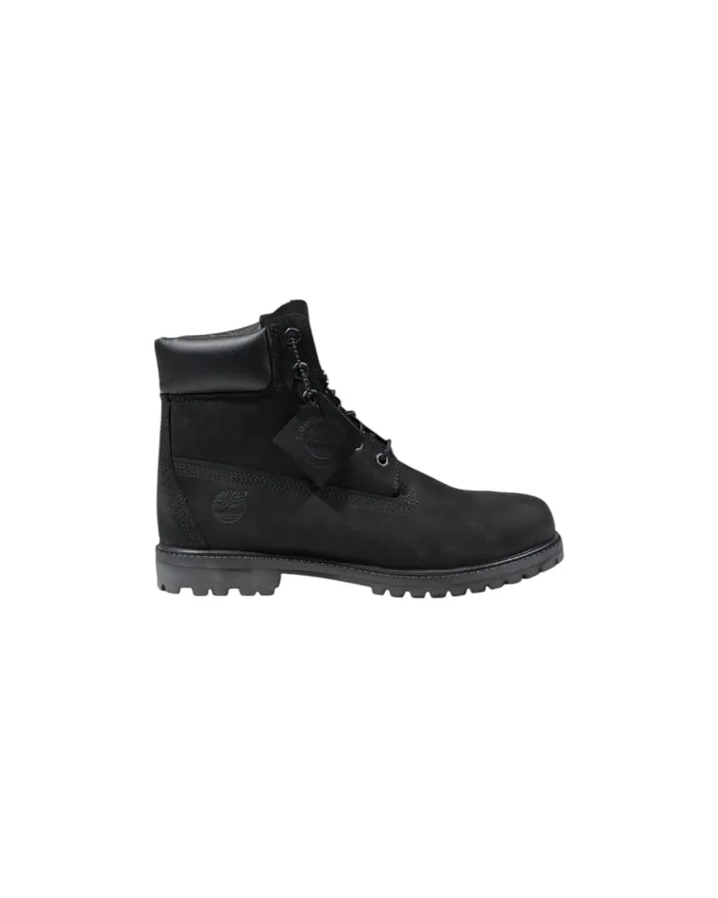 Timberland schwarze Leder Schnürstiefel Schwarz