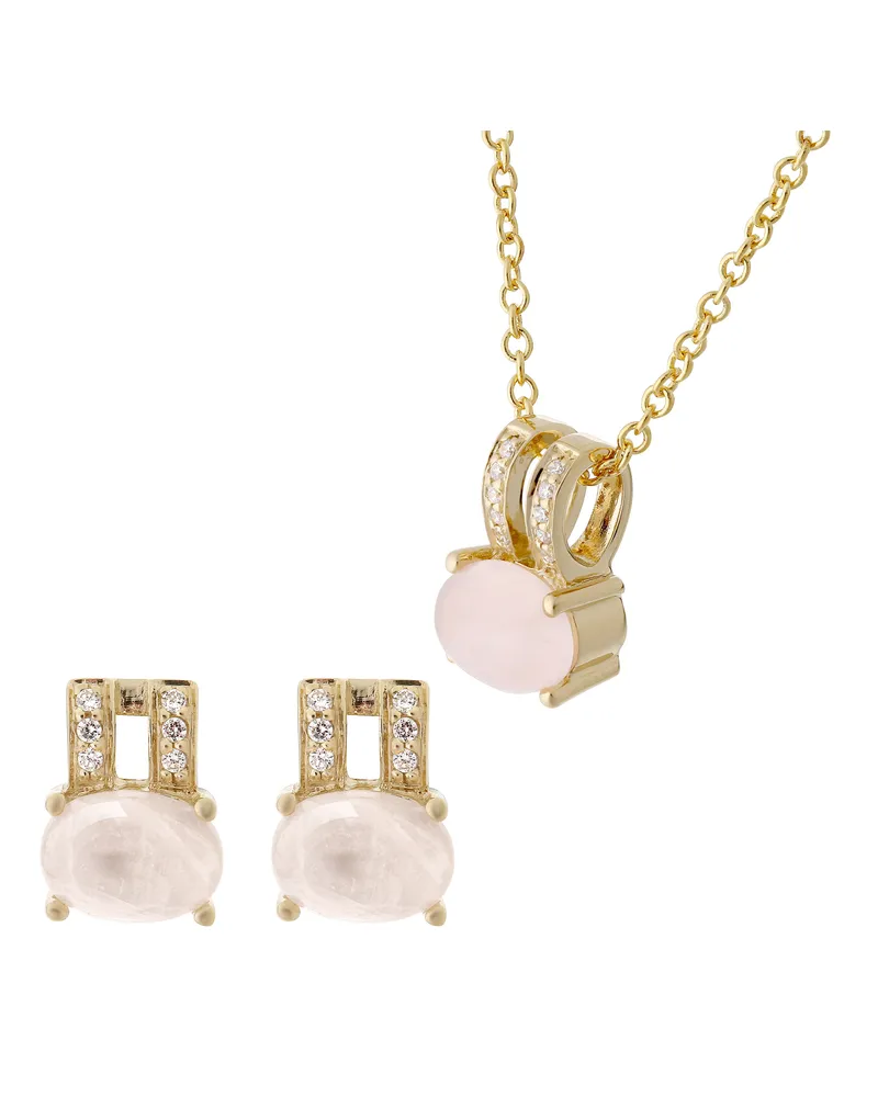 Orphelia Alena' Damen 925 Sterling Silber Set: Kettenanhänger + Ohrringe - Gold SET-7122/G Gold