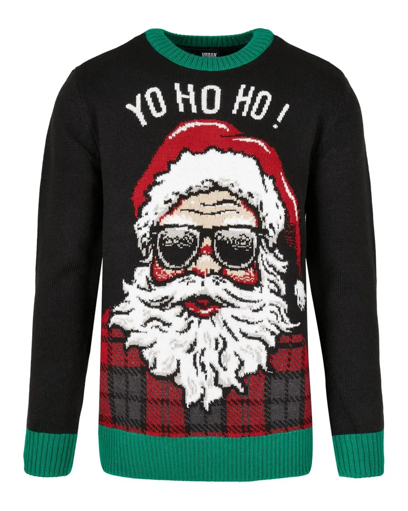 Urban Classics Ho Ho Ho" Pullover für Herren (Schwarz Schwarz