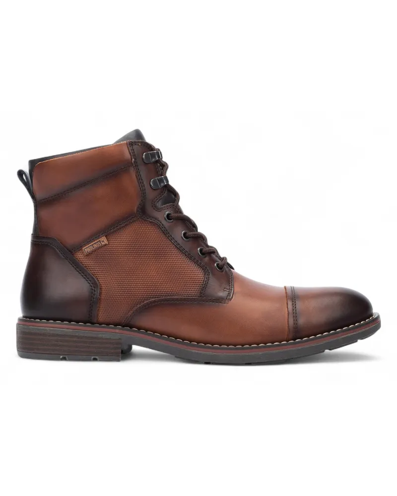 Pikolinos Herren-Stiefeletten York mit Reißverschluss und Schnürung aus Leder - Schokoladenbraun Schokoladenbraun