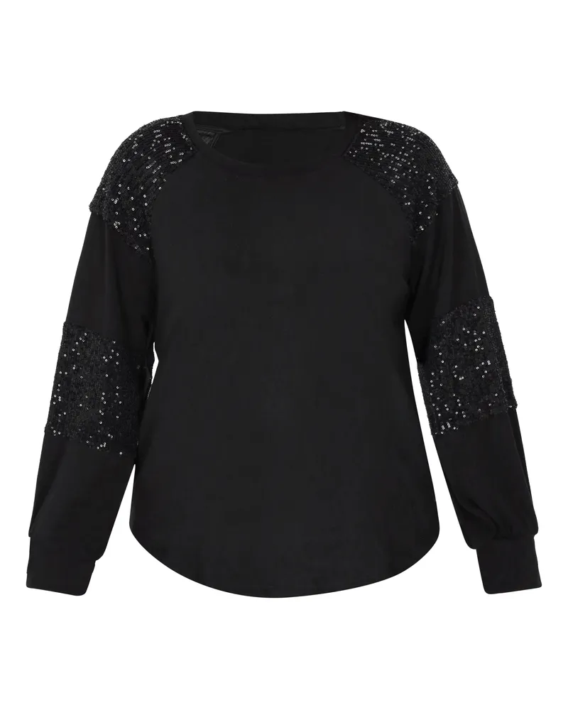 FAINA Bluse in großen Größen für Damen - Schwarz Schwarz