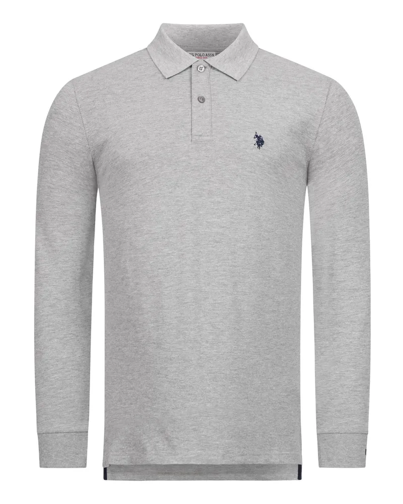 U.S. Polo Assn.  Herren Longsleeve Poloshirt aus Baumwoll-Elasthan Grau