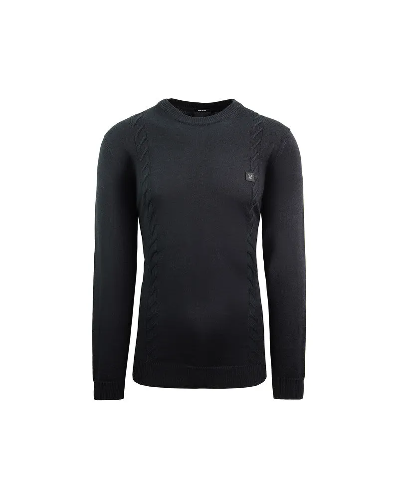 Lyle & Scott Herren Strickpullover in Schwarz Schwarz