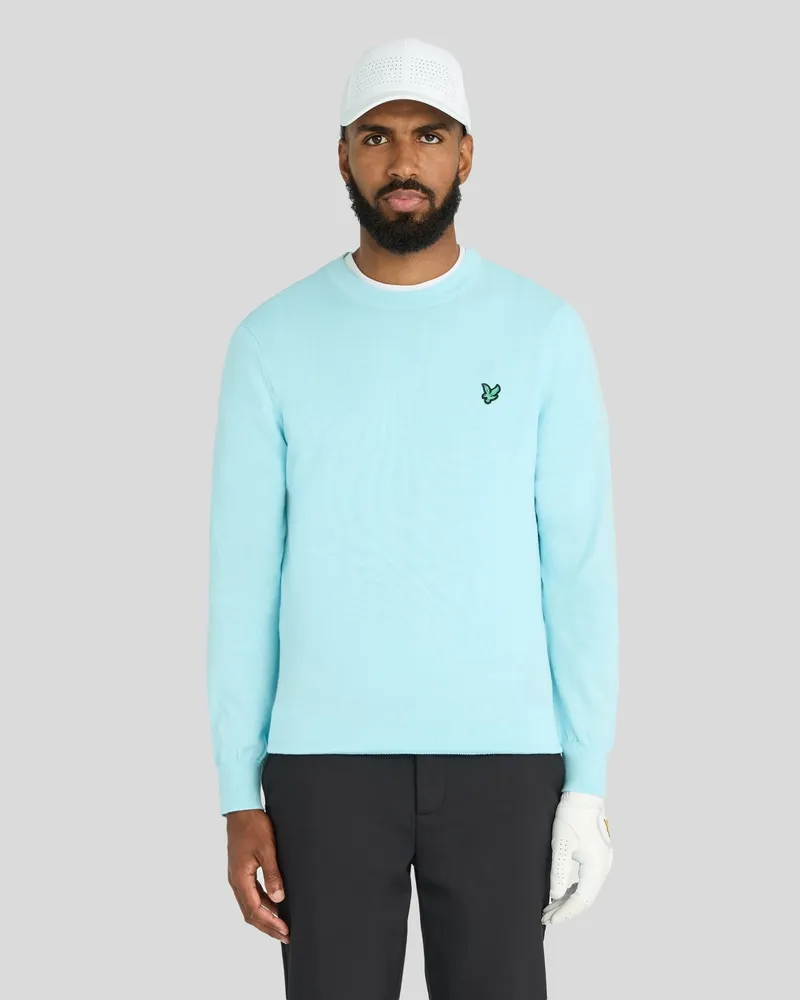 Lyle & Scott Golf Polyblend Rundhals-Pullover Blau