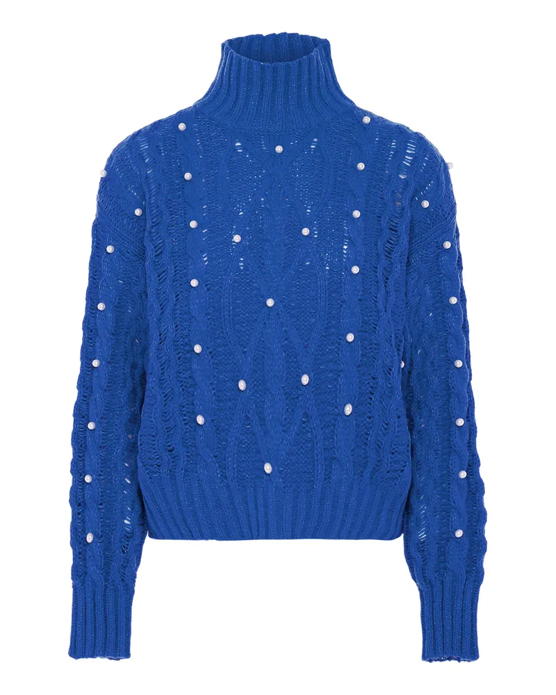 FAINA Pullover mit Perlen Damen KÖNIGSBLAU Blau