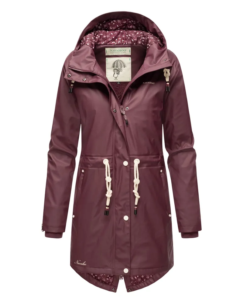NAVAHOO damen regenjacke Flower of Ocean – stylisch und wasserdicht - Rot Rot