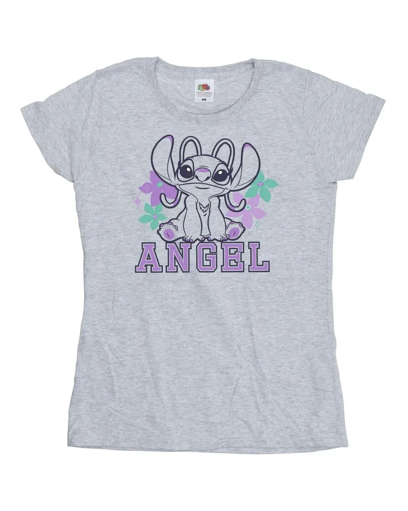Disney Lilo & Stitch Angel" T-Shirt für Damen (Grau Hellgrau