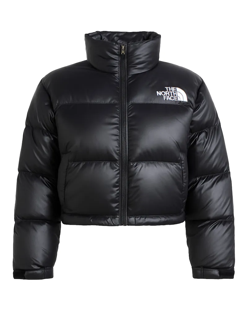 The North Face Nuptse Kurzjacke für Damen - Schwarz Schwarz