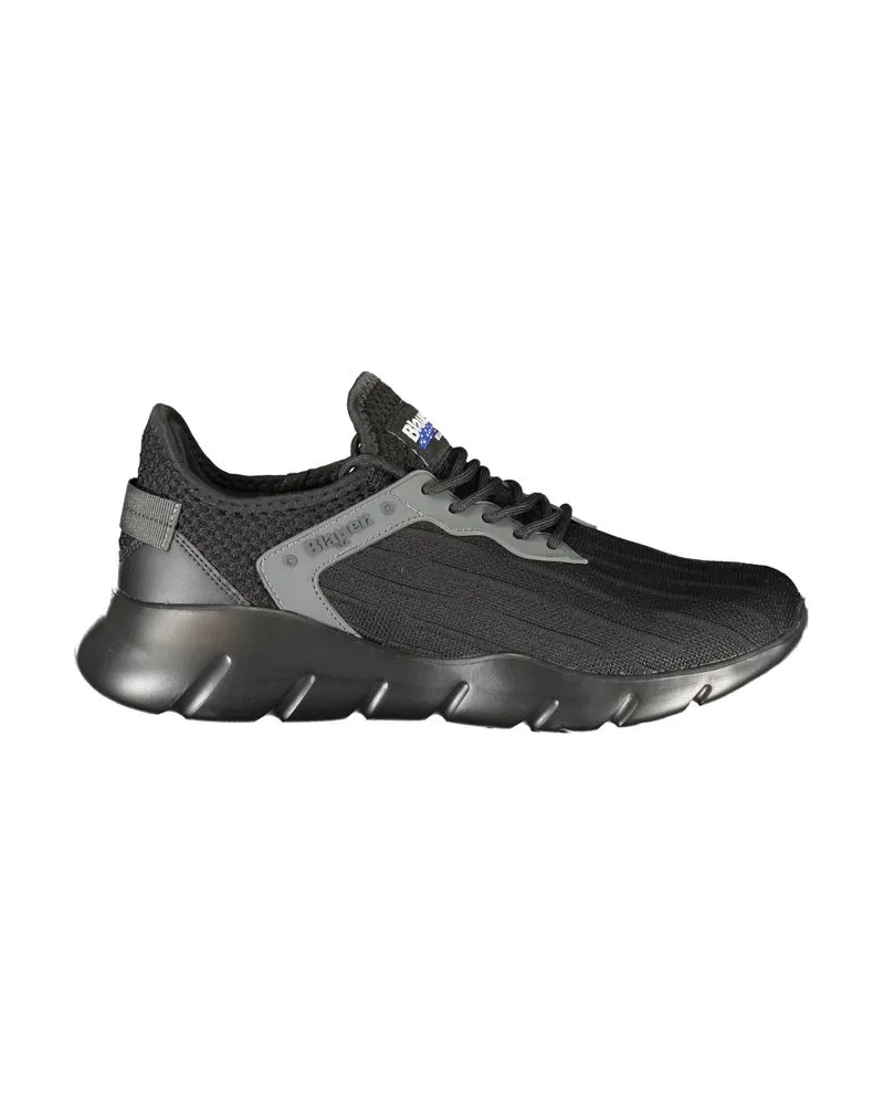 Blauer Schwarzer Polyester-Sneaker für Herren - Schwarz Schwarz