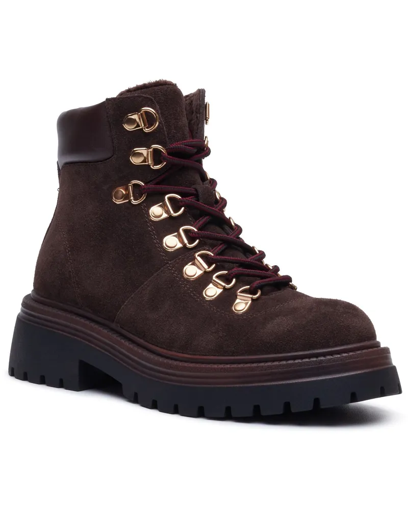 Hush Puppies Robyn Hiker Wildleder-Stiefeletten mit Absatz für Damen - Braun Braun